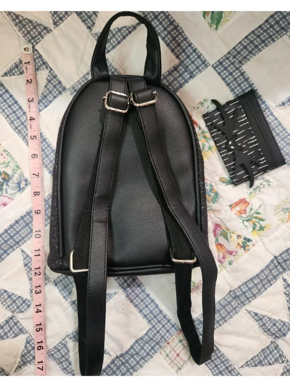 The Nightmare Before Christmas Black Glitter Mini Backpack & Wallet